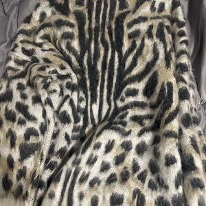 Express Animal Print Sweater - Black and Cream